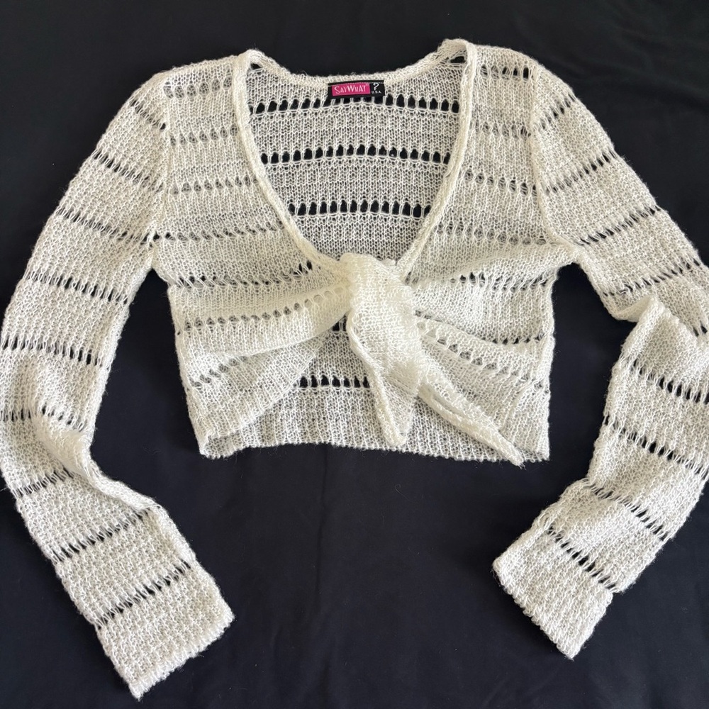 Say What? Cream Knit Sweater